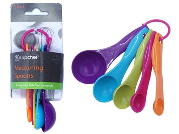 Topchef Coloured Measuring Spoons 5pce Set